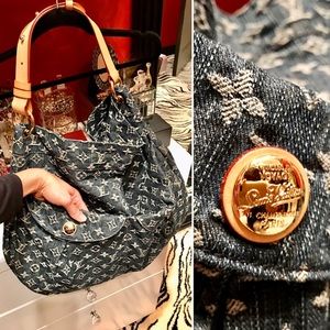 * Authentic LV Daily GM Jean Gris Bleu - Hobo